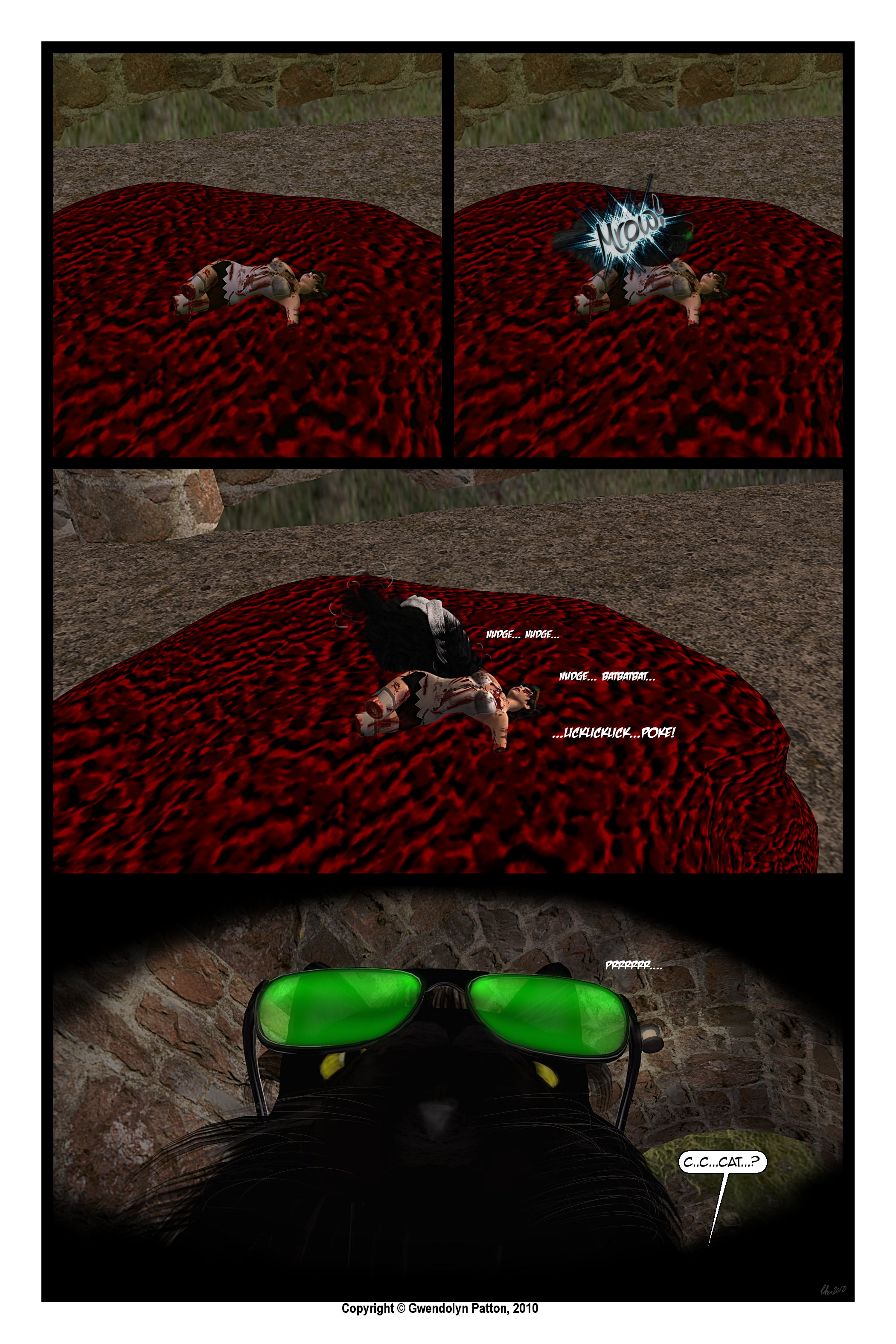 Icky.  But look, there's a cat!